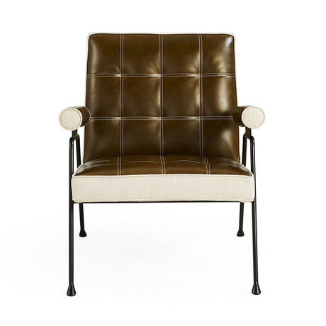   Tufted Green Leather Lounge Chair | Oroa.com