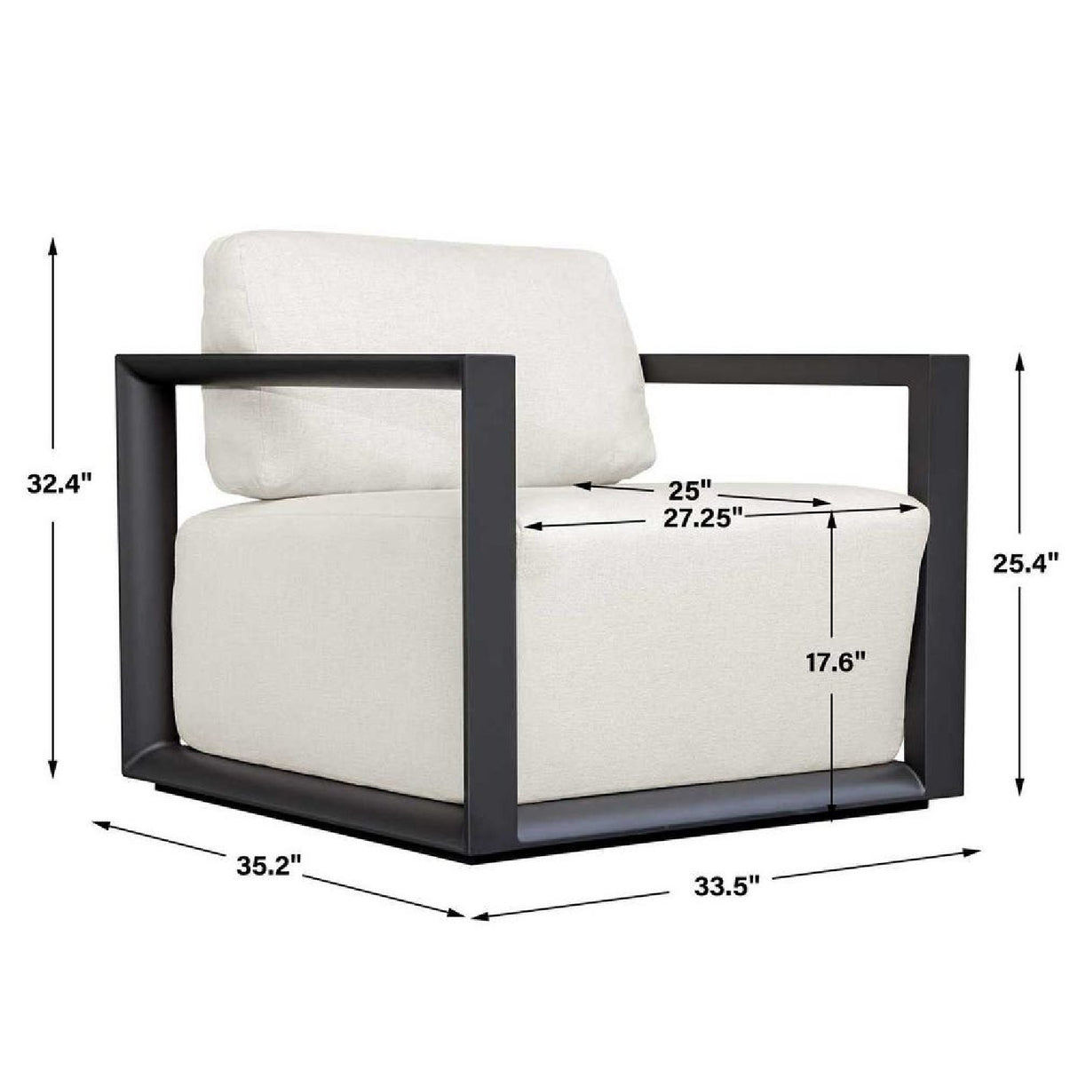   White Cushioned Outdoor Lounge Chair | Oroa.com