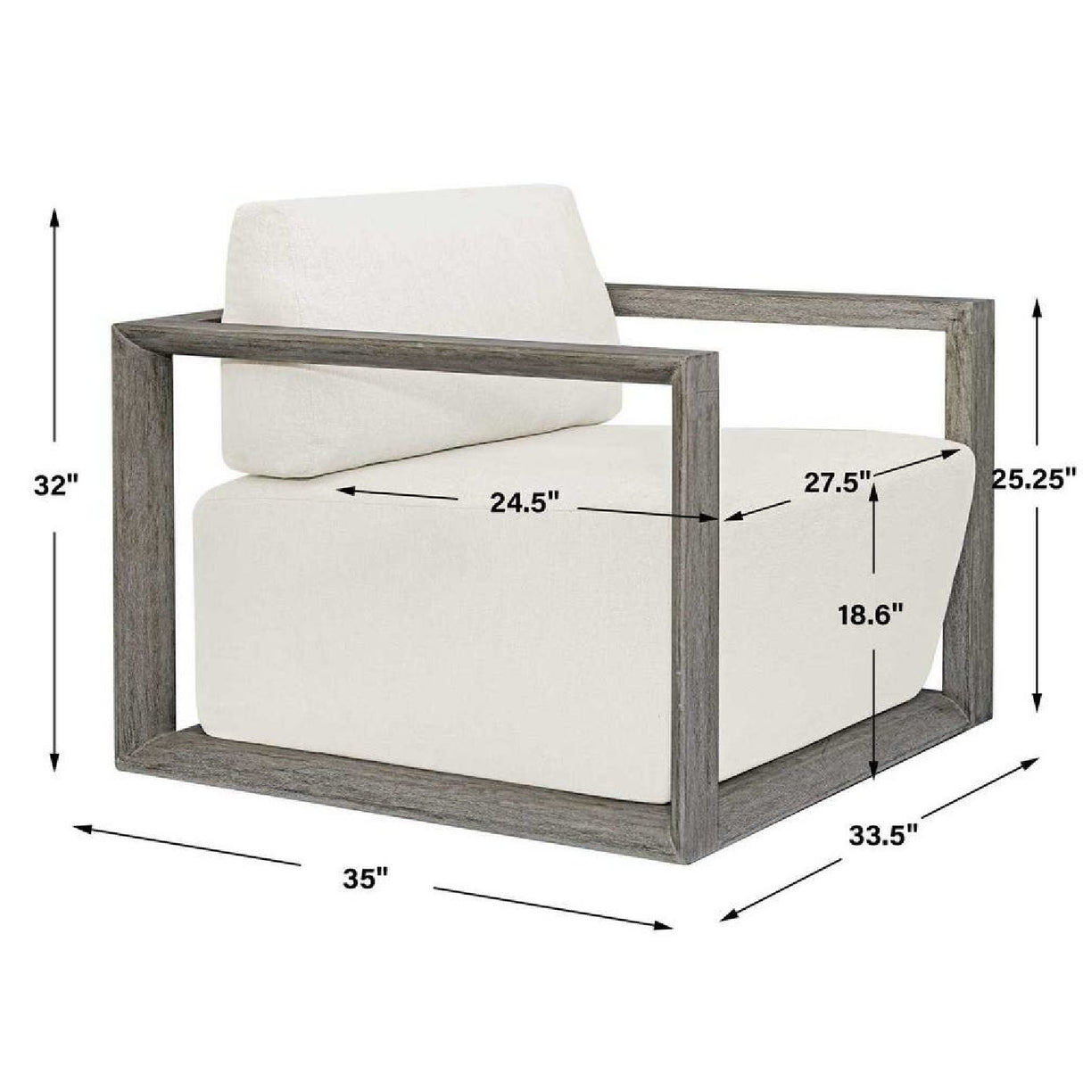  White Cushioned Outdoor Lounge Chair | Oroa.com