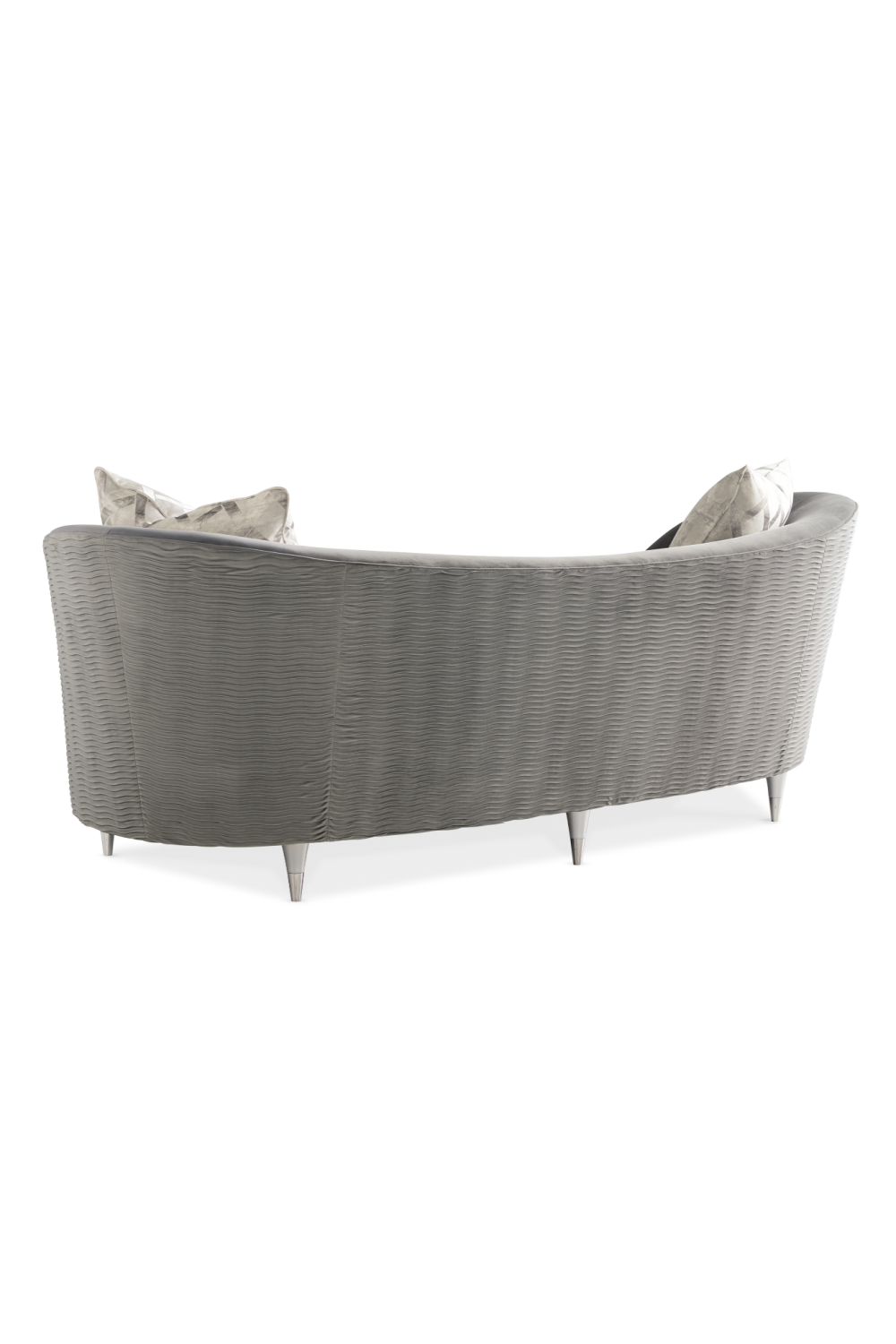   Gray Velvet Curved Sofa | Oroa.com
