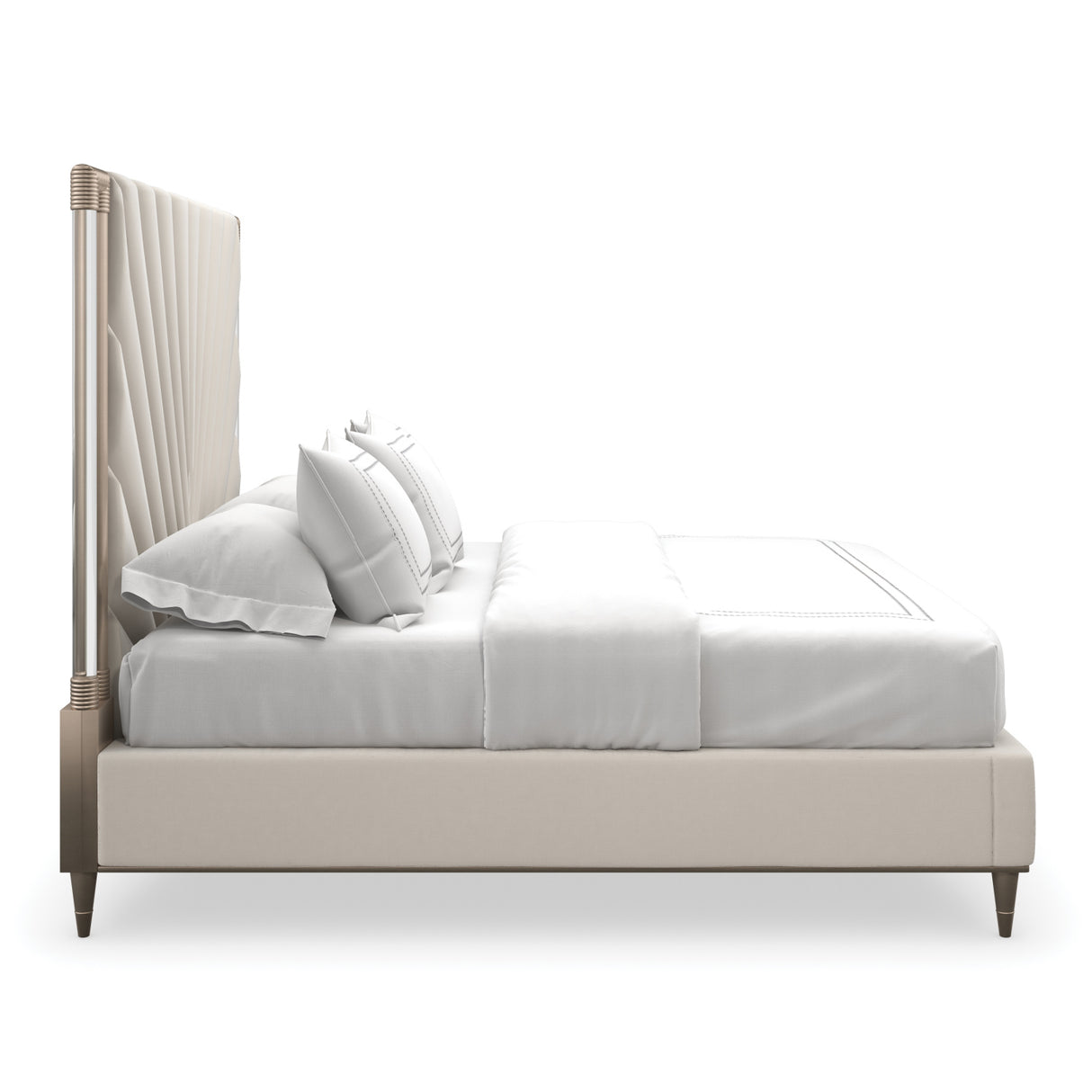   Gold Frame Upholstered Queen Bed | Oroa.com
