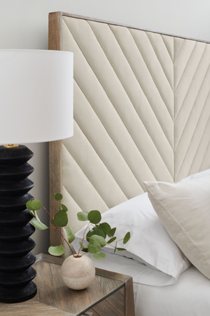   Ash Wood Upholstered Bed | Oroa.com