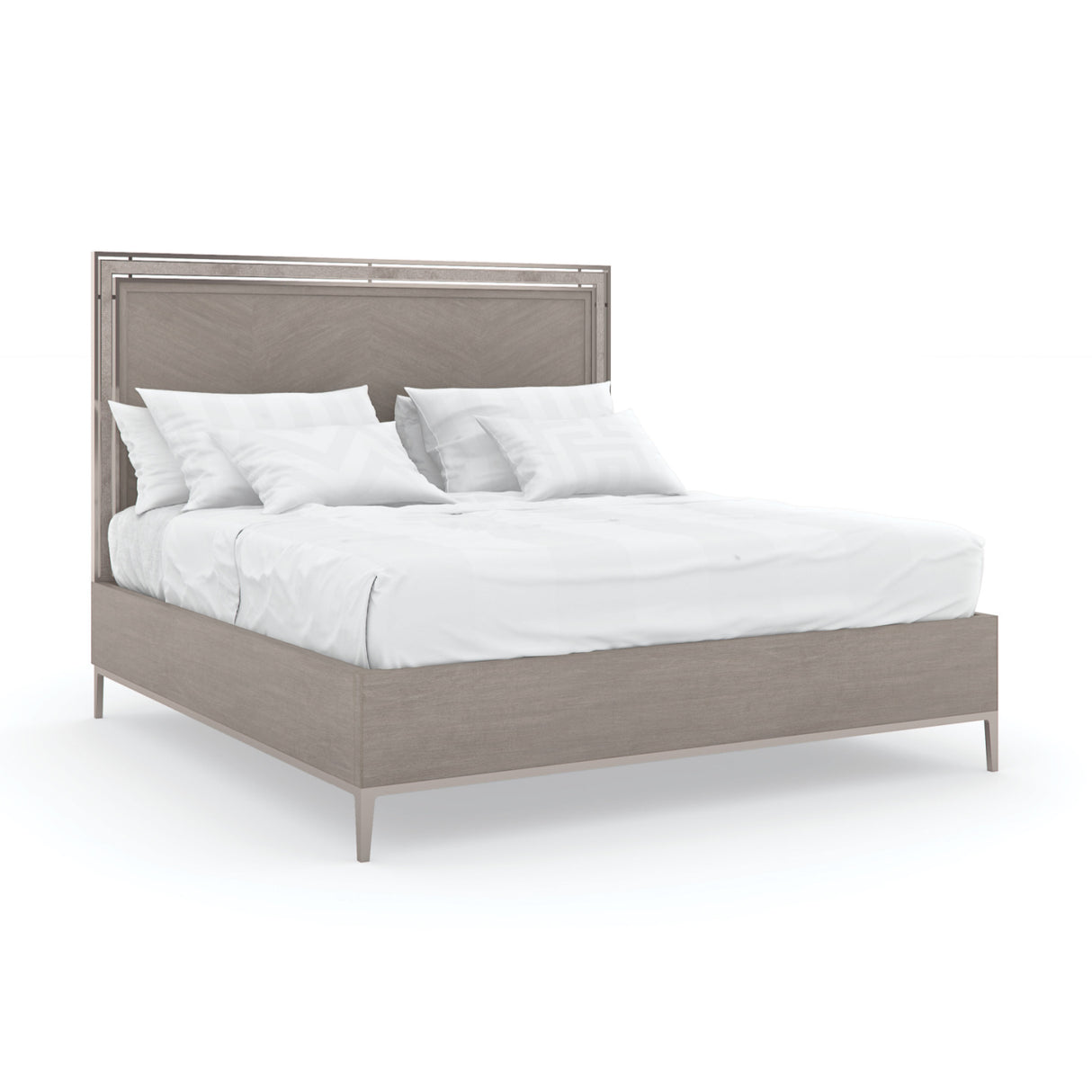   Wooden Herringbone Queen Bed | Oroa.com