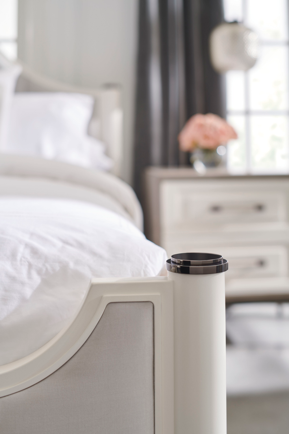   White Channel Tufted Queen Bed | Oroa.com