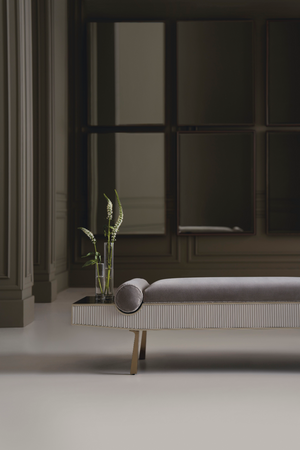  Gray Mohair Modern Bench | Oroa.com