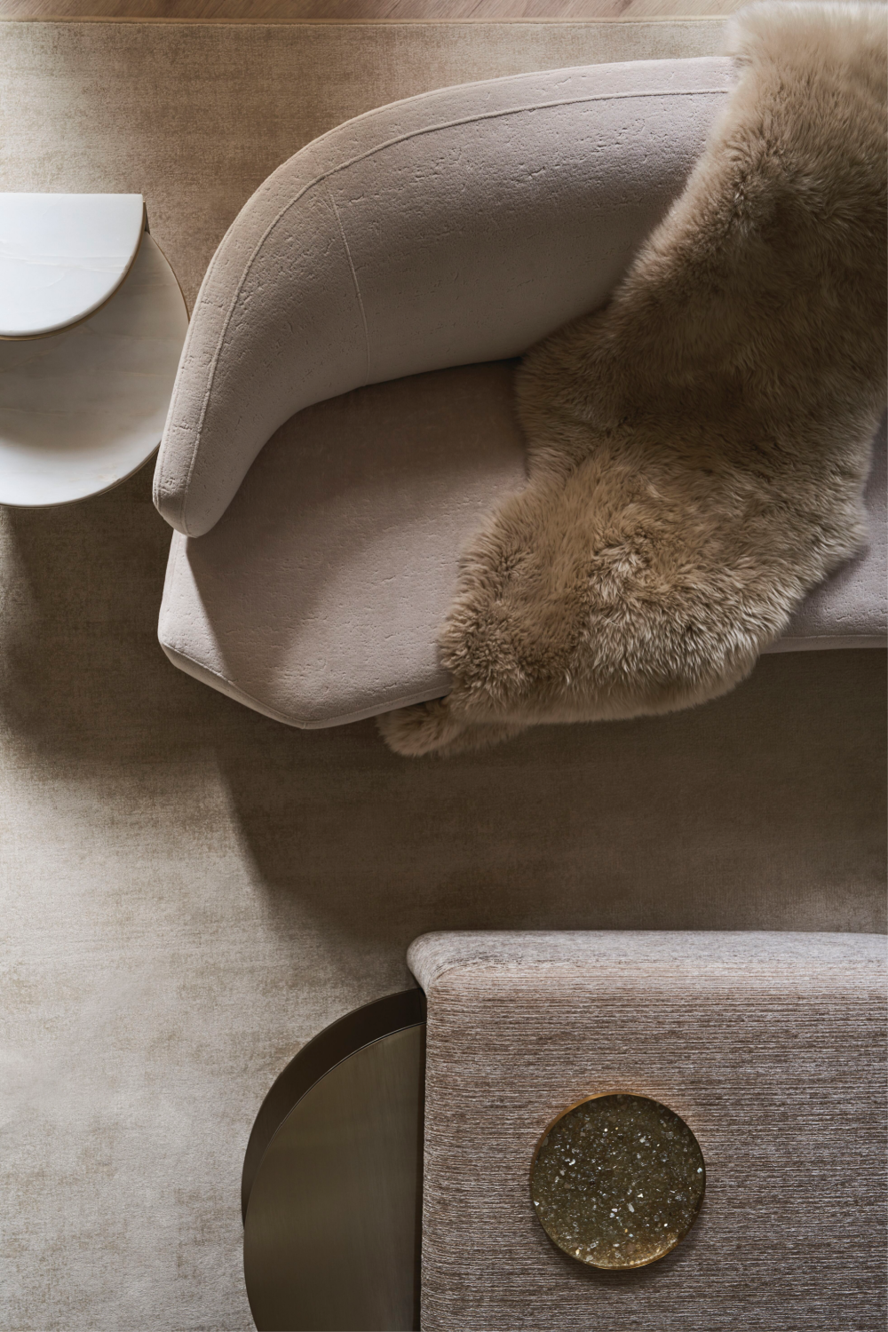   Gold Semi-Circle Cocktail Table | Oroa.com