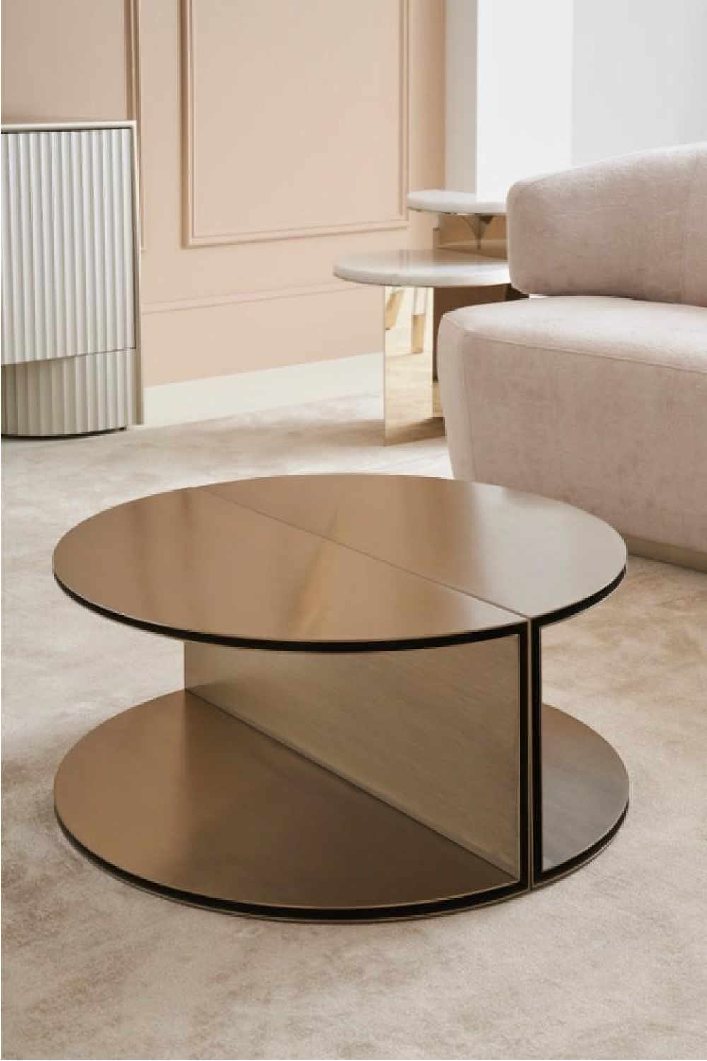   Gold Semi-Circle Cocktail Table | Oroa.com