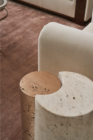   Travertine Modern End Table | Oroa.com