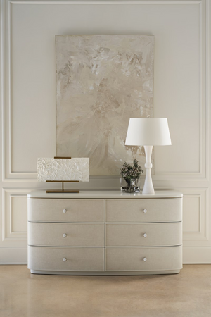   Cream Linen 6-Drawer Dresser | Oroa.com