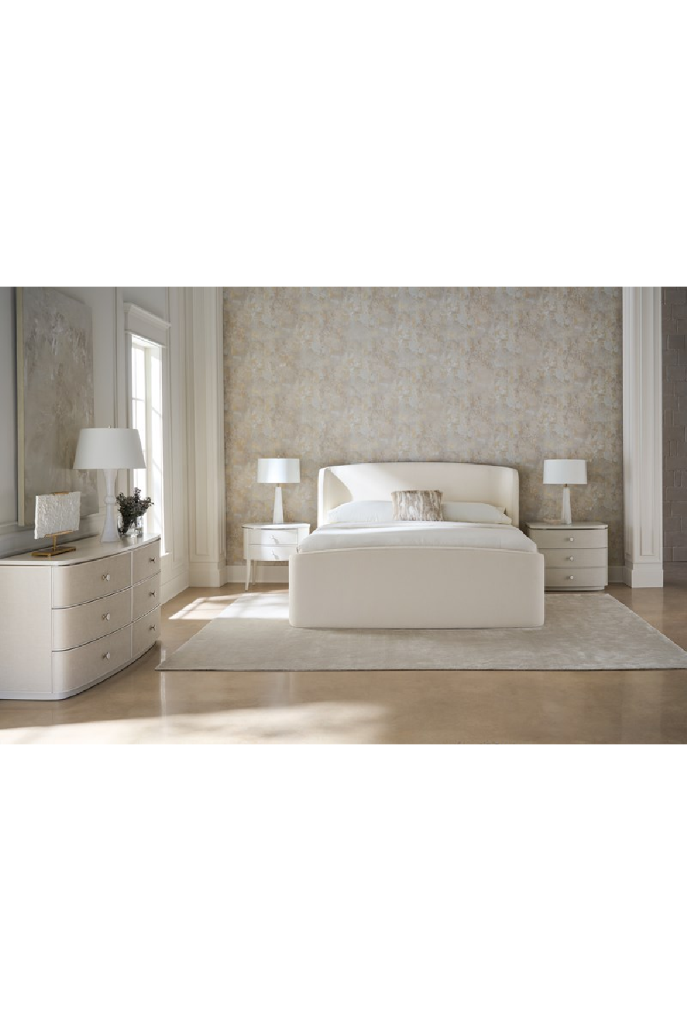   Cream Linen 6-Drawer Dresser | Oroa.com