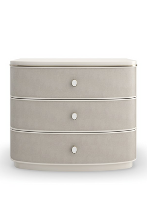   Cream Linen 3-Drawer Nightstand | Oroa.com
