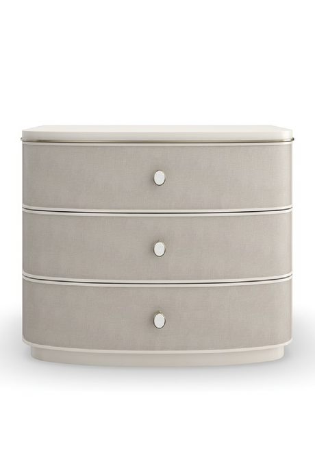   Cream Linen 3-Drawer Nightstand | Oroa.com