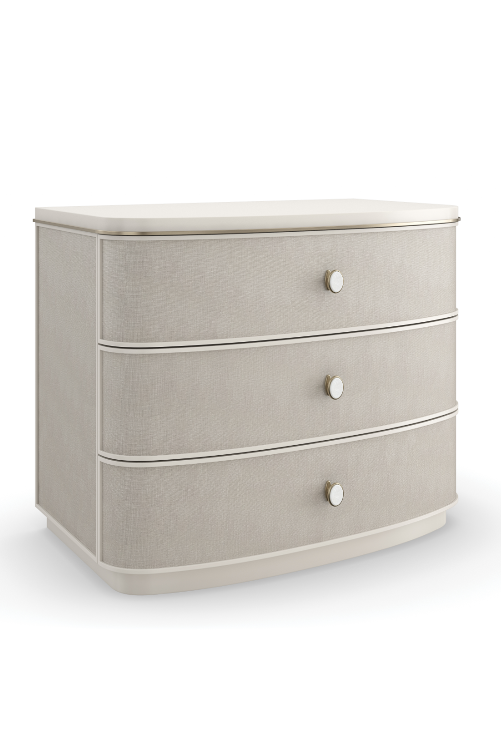   Cream Linen 3-Drawer Nightstand | Oroa.com