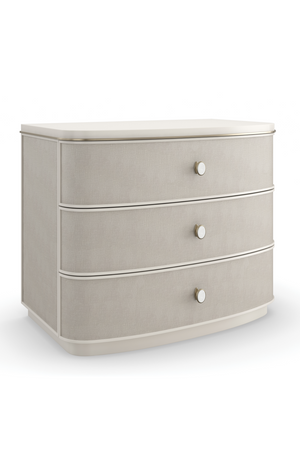   Cream Linen 3-Drawer Nightstand | Oroa.com