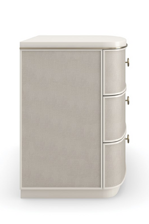   Cream Linen 3-Drawer Nightstand | Oroa.com