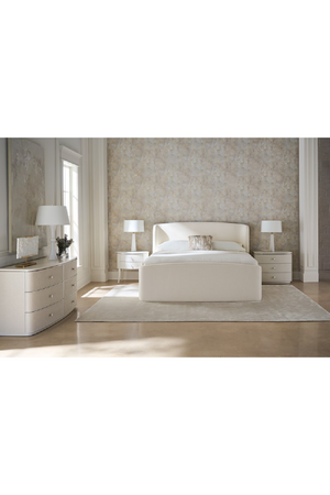   Cream Linen 3-Drawer Nightstand | Oroa.com
