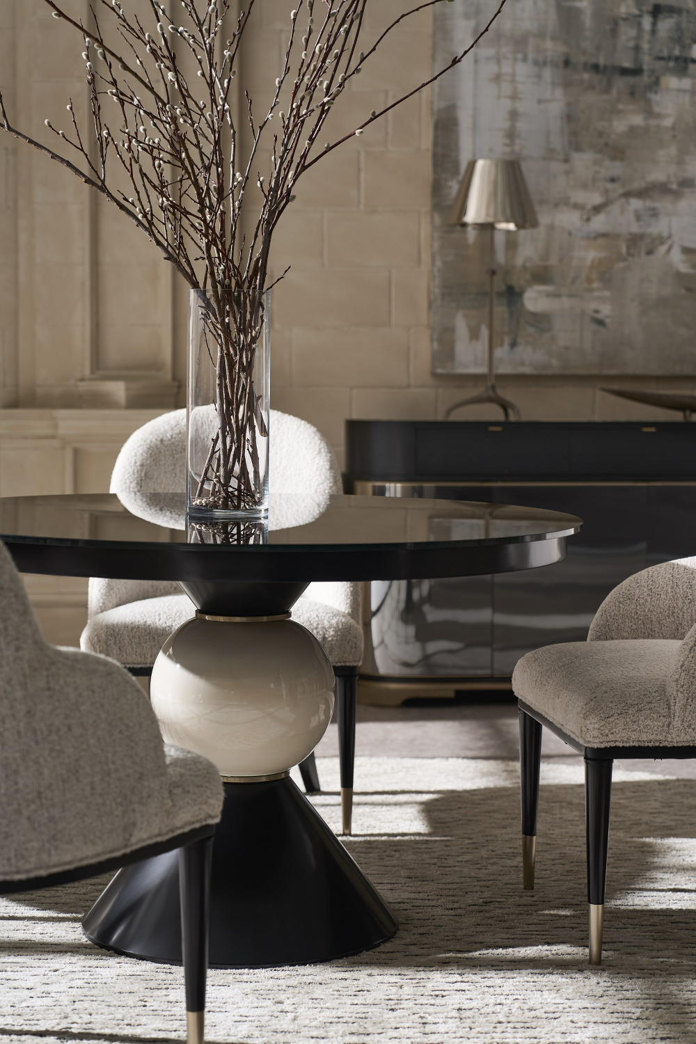   Black Glass Dining Table | Oroa.com