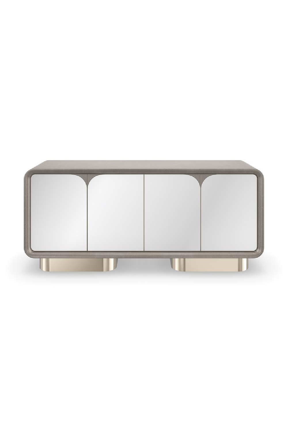   Mirrored 4-Door Media Unit | Oroa.com