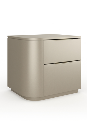  Silver Gloss 2-Drawer Nightstand | Oroa.com