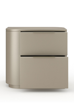   Silver Gloss 2-Drawer Nightstand | Oroa.com