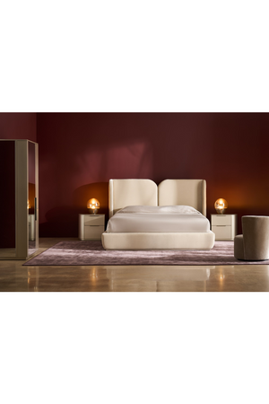   Silver Gloss 2-Drawer Nightstand | Oroa.com