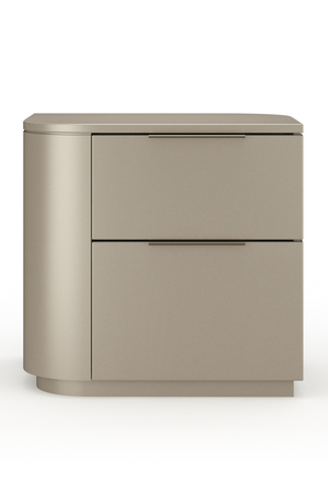   Silver Gloss 2-Drawer Nightstand | Oroa.com
