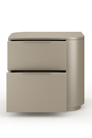   Silver Gloss 2-Drawer Nightstand | Oroa.com