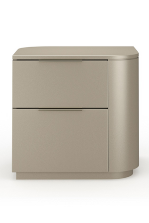   Silver Gloss 2-Drawer Nightstand | Oroa.com