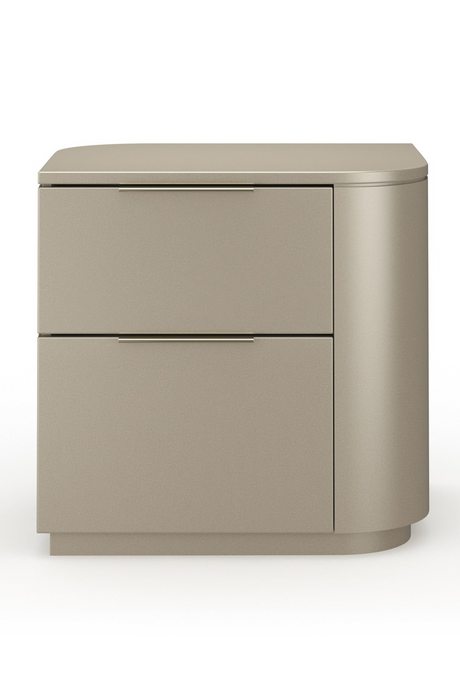   Silver Gloss 2-Drawer Nightstand | Oroa.com