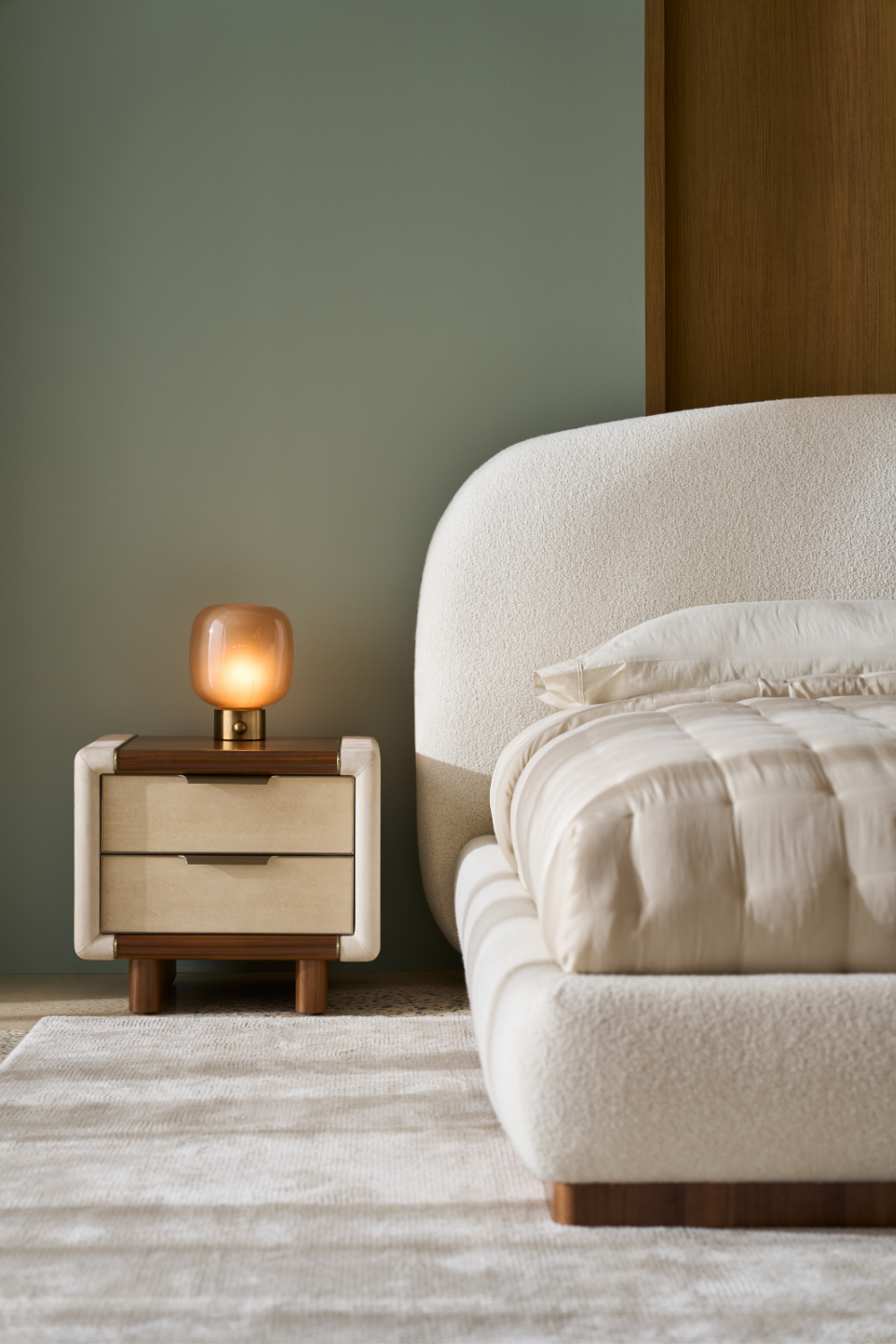   Suede Panel Nightstand | Oroa.com