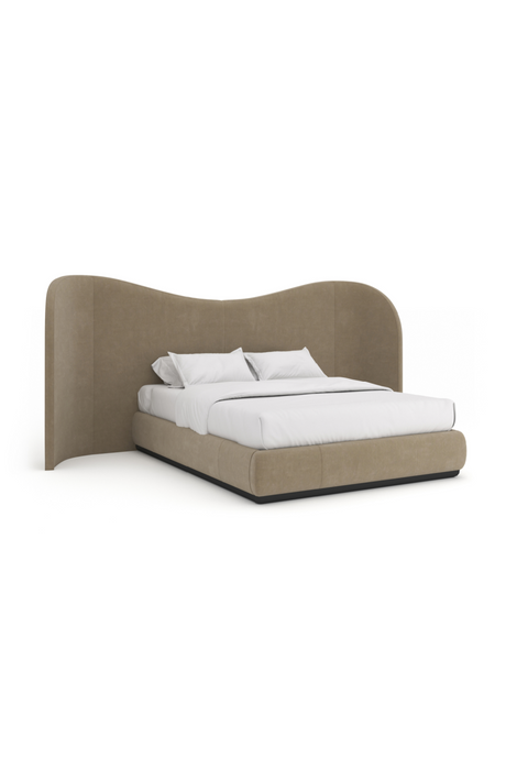   Taupe Velvet Bed | Oroa.com