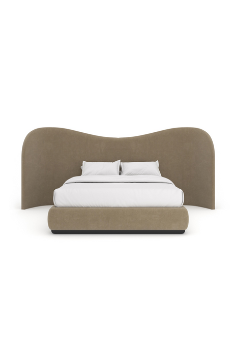  Taupe Velvet Bed | Oroa.com