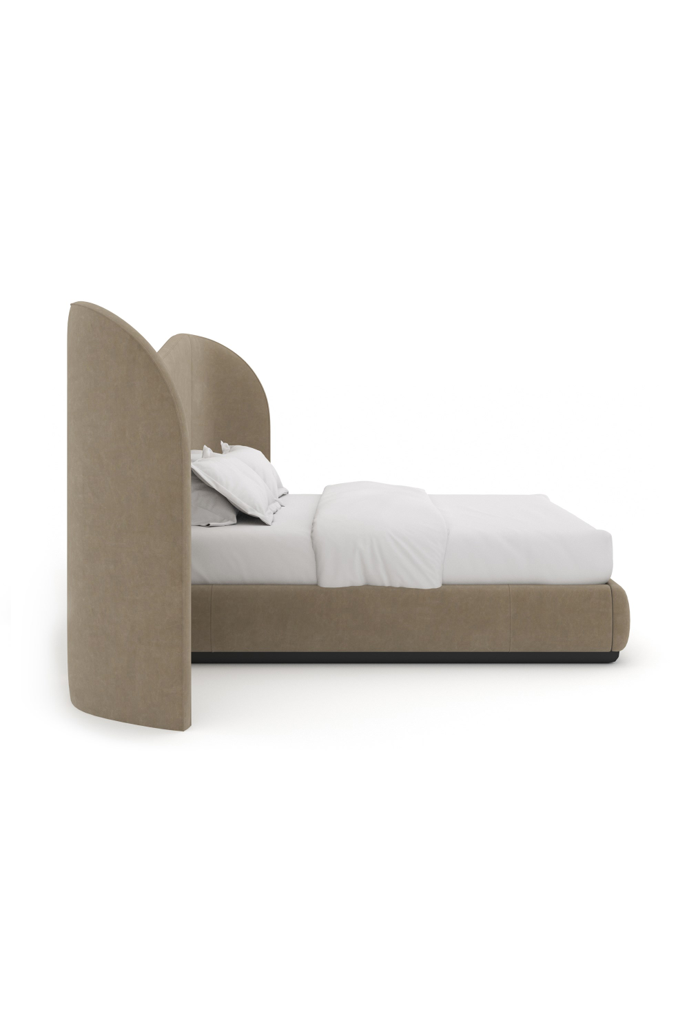   Taupe Velvet Bed | Oroa.com