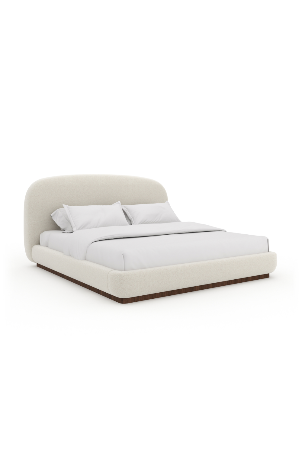   White Bouclé Bed | Oroa.com