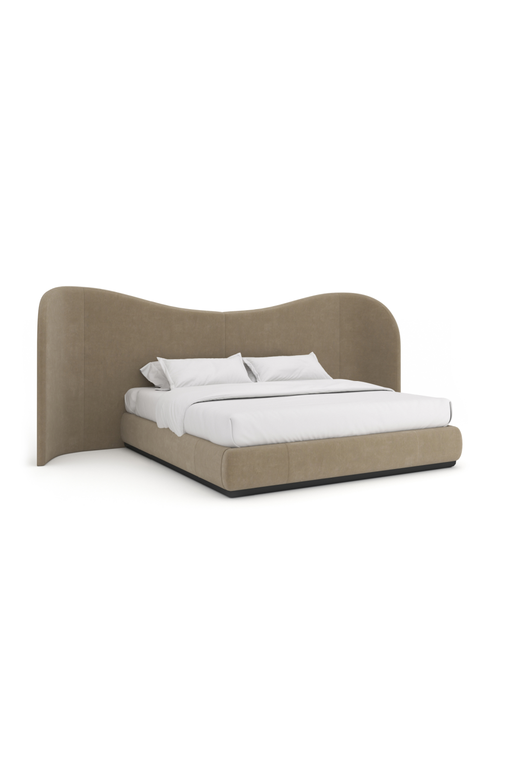   Taupe Velvet Bed | Oroa.com