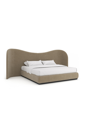   Taupe Velvet Bed | Oroa.com