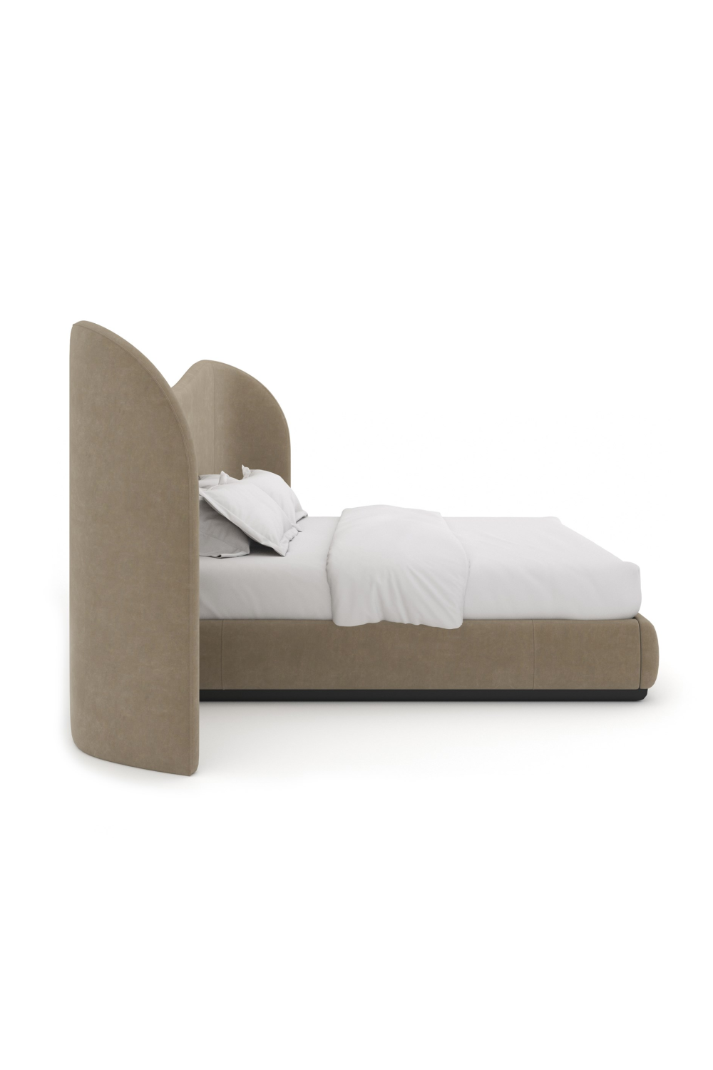   Taupe Velvet Bed | Oroa.com