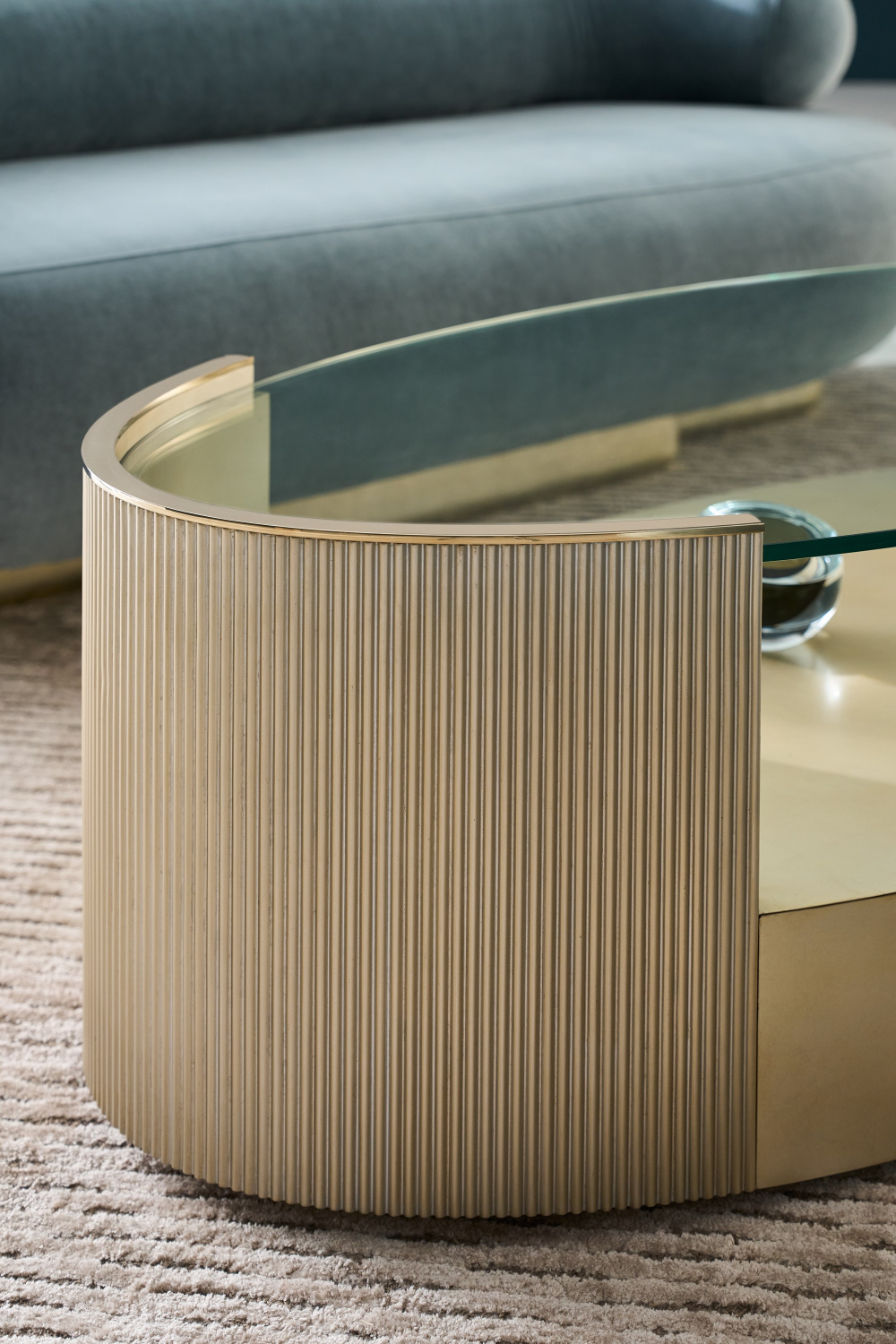  Glass Top Oval Coffee Table | Oroa.com