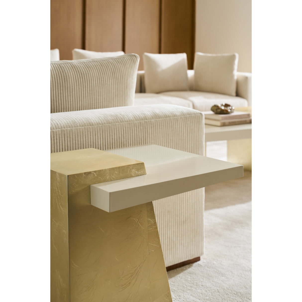   Wooden Trapezoid Side Table | Oroa.com