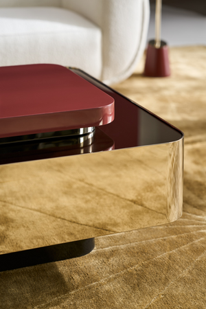   Red Gloss Square Accent Tray | Oroa.com