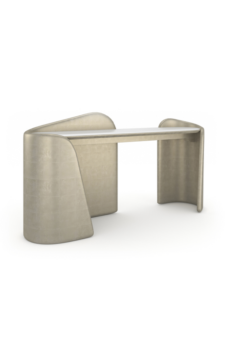   Oval Frosted Glass Console | Oroa.com