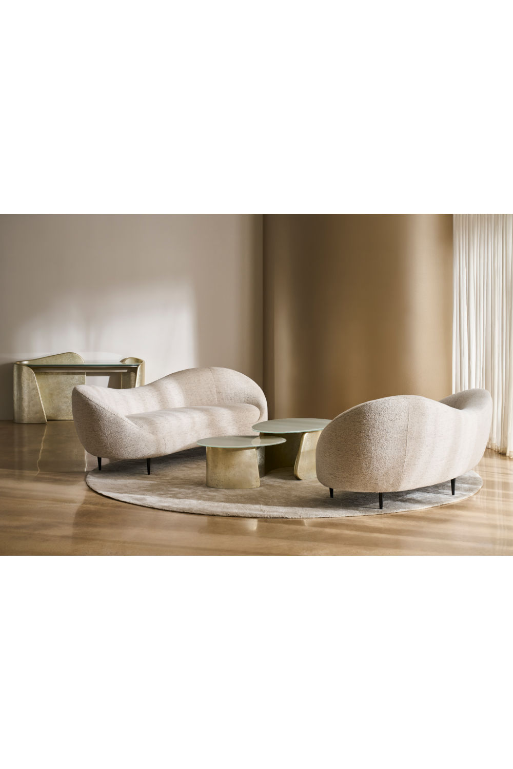   Oval Frosted Glass Console | Oroa.com