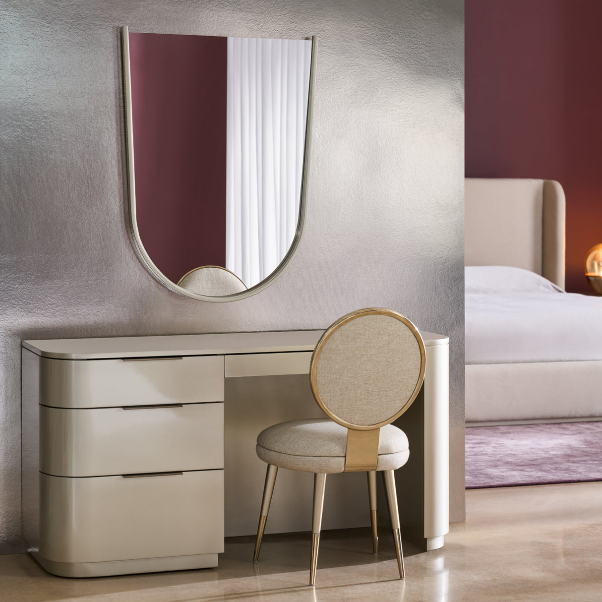   Silver 3-Drawer Desk | Oroa.com