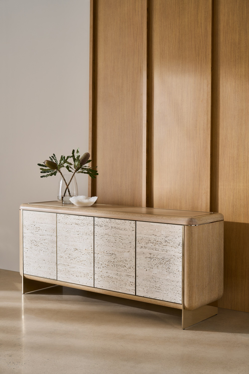   Travertine 4-Door Sideboard | Oroa.com