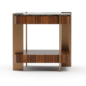   Smoked Walnut Square Side Table | Oroa.com