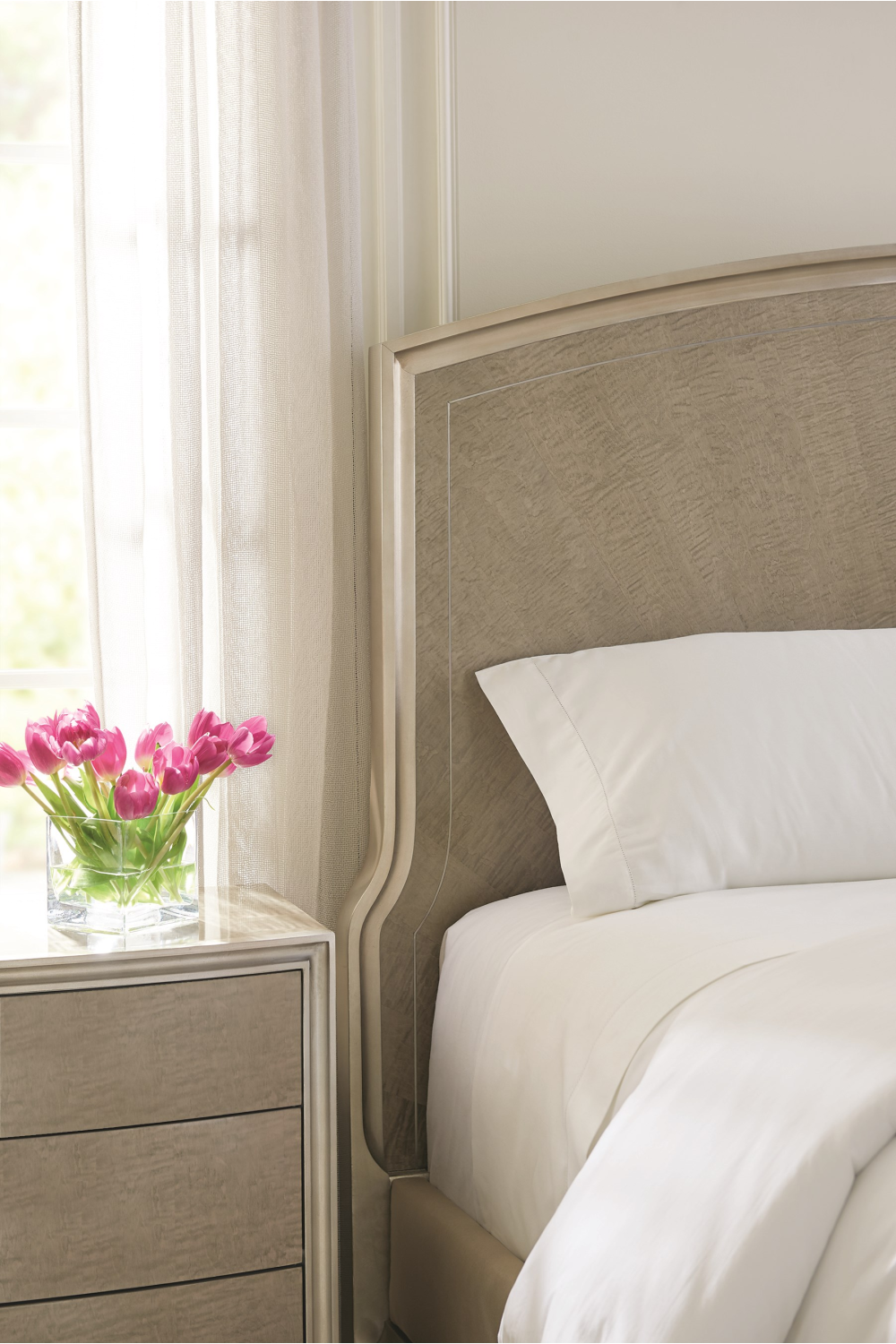   Silver Leaf 3-Drawer Nightstand | Oroa.com