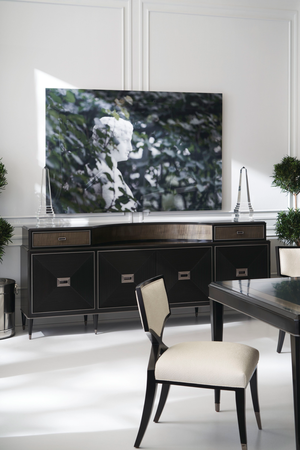   Ivory Chenille Dining Chair | Oroa.com