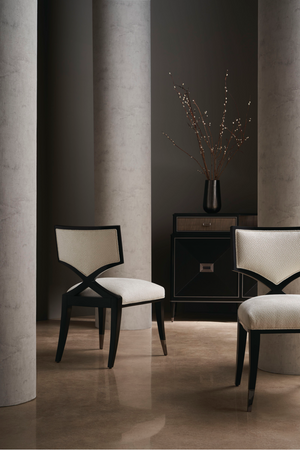   Ivory Chenille Dining Chair | Oroa.com