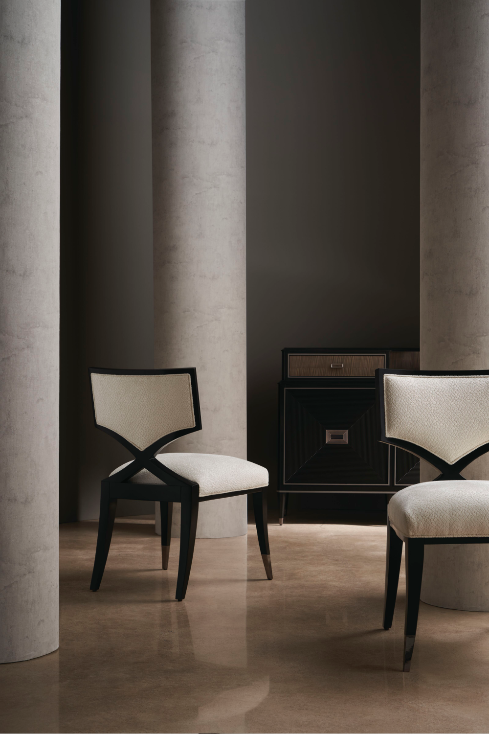   Ivory Chenille Dining Chair | Oroa.com