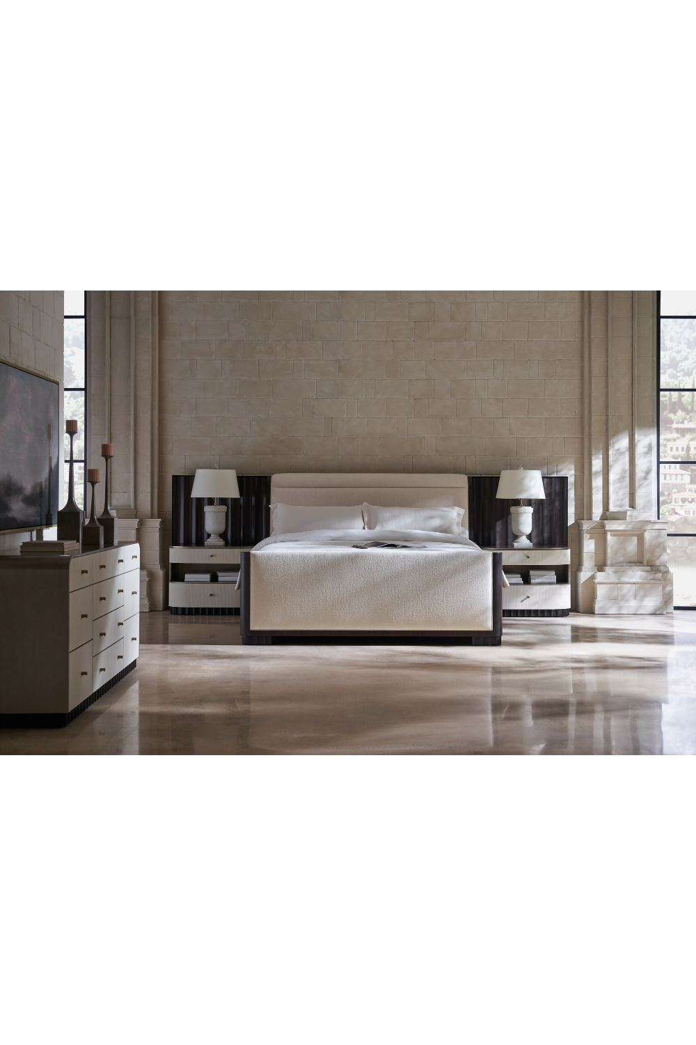   Cream Fluted Nightstand | Oroa.com